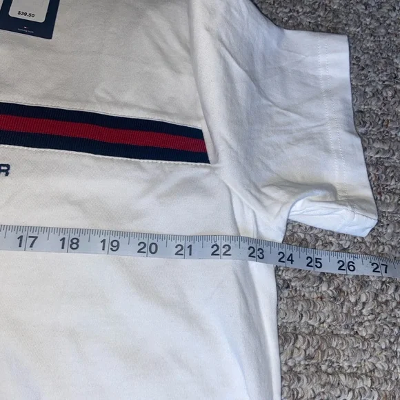 Tommy Hilfiger White Tee with Navy and Red Accents - Picture 4 of 8
